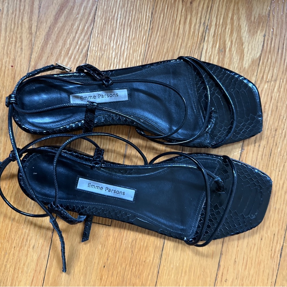 Emme Parsons Black Strappy Sandals